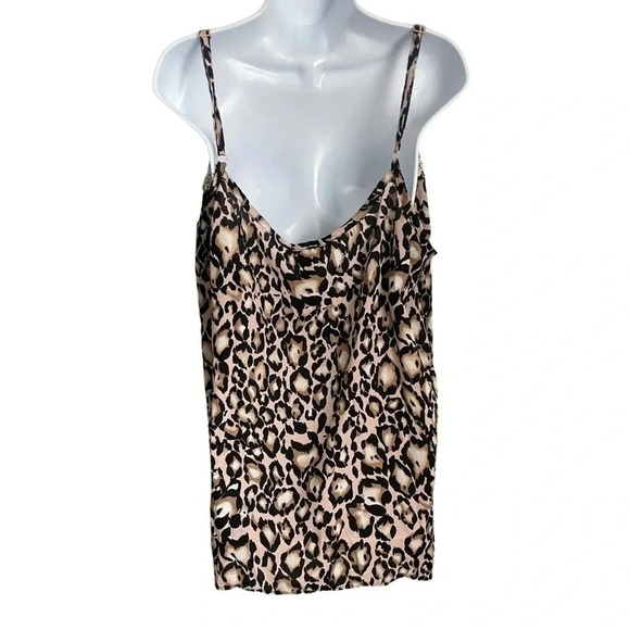 NWT Stoosh Plus Size Leopard Print Tank Top - 2X - Spaghetti Strap - Adjustable - Picture 3 of 6